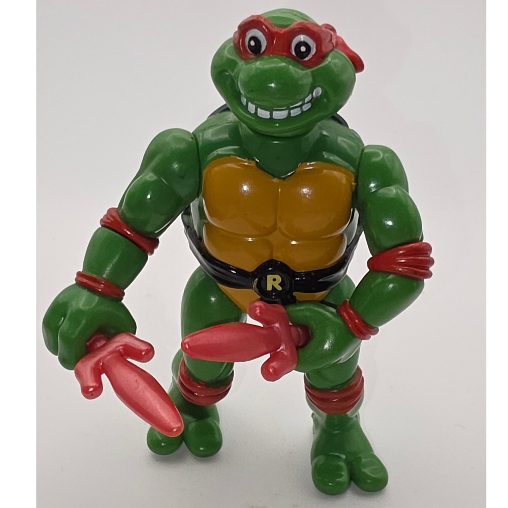 Playmates Toon Raph Action Figure Green Good 1992 TMNT With Accessories